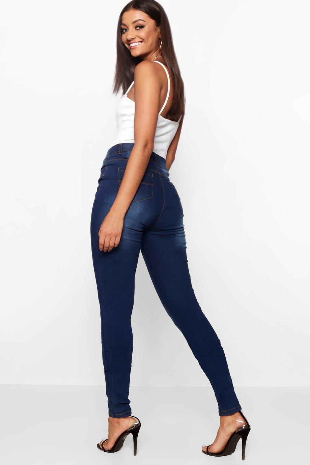 Jean taille haute outlet bleu foncé